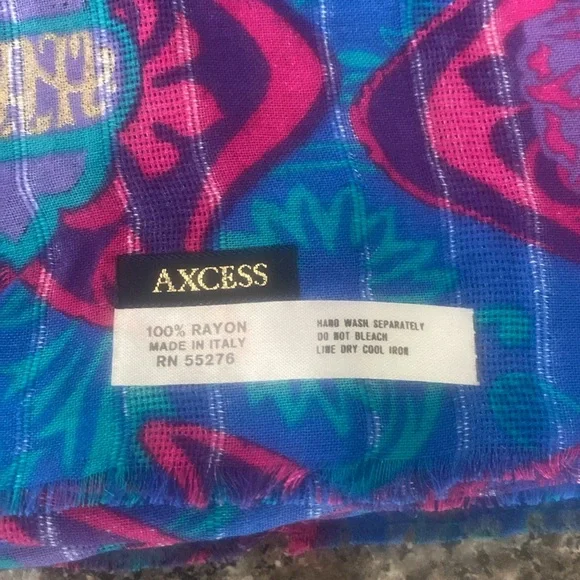 Vintage rare Axcess Rayon Scarf NWOT
